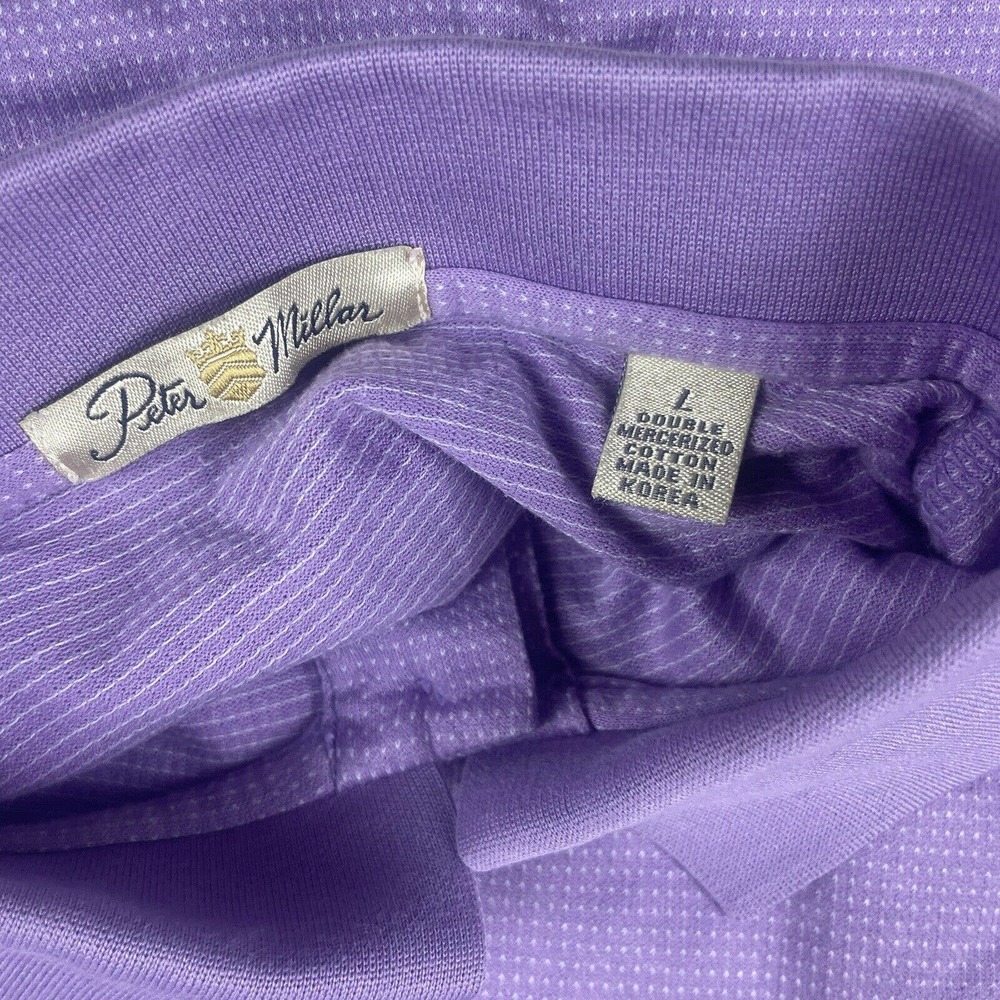 Peter Millar Purple Lavendar Polo Golf Shirt Large - Picture 4 of 9
